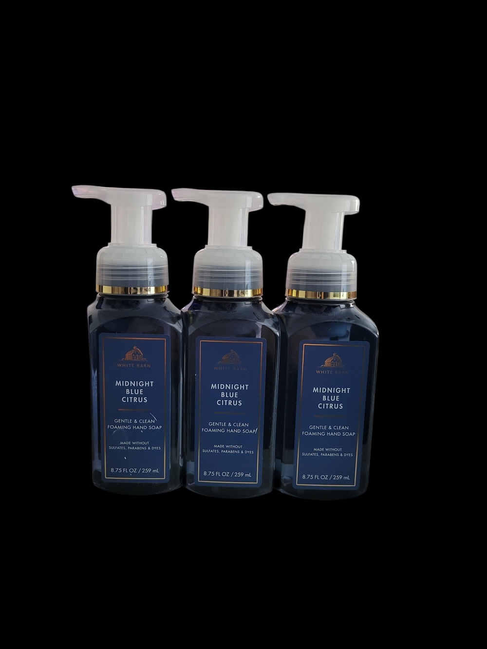 3pc White Barn Midnight Blue Citrus Foaming Hand Soap - NEW!!